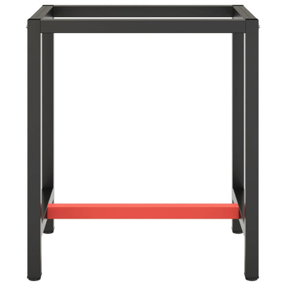 vidaXL Bâti d'établi noir mat et rouge mat 70x50x79 cm métal