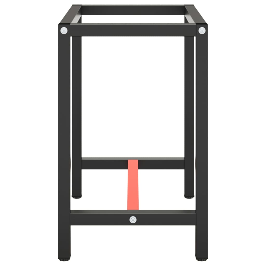 vidaXL Bâti d'établi noir mat et rouge mat 70x50x79 cm métal