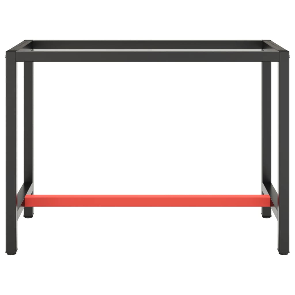 vidaXL Châssis d'établi noir mat et rouge mat 110 x 50 x 79 cm Métal