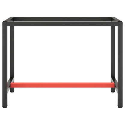 vidaXL Châssis d'établi noir mat et rouge mat 110 x 50 x 79 cm Métal