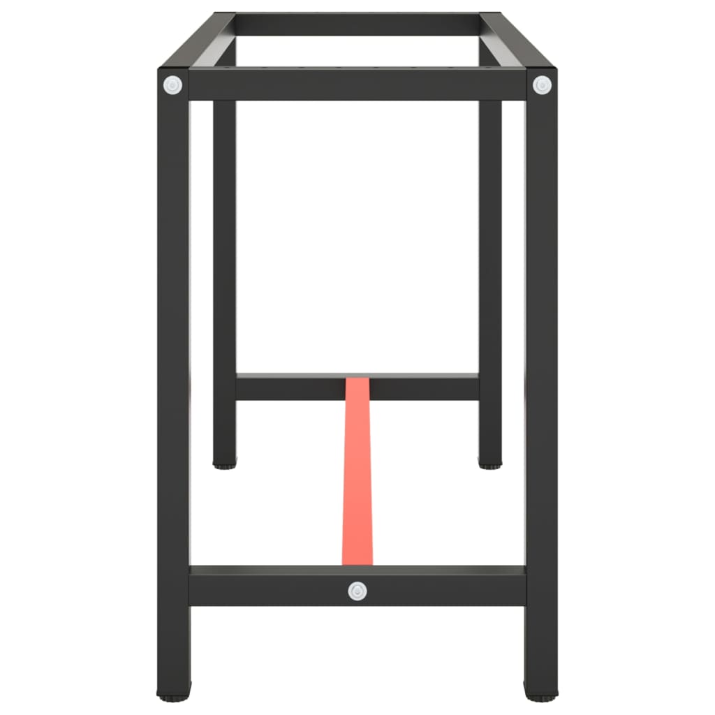 vidaXL Châssis d'établi noir mat et rouge mat 110 x 50 x 79 cm Métal