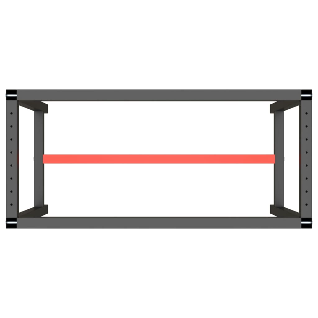 vidaXL Châssis d'établi noir mat et rouge mat 110 x 50 x 79 cm Métal