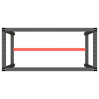 vidaXL Châssis d'établi noir mat et rouge mat 110 x 50 x 79 cm Métal