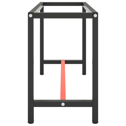 vidaXL Werkbankgestell Mattschwarz und Mattrot 140x50x79 cm Metall