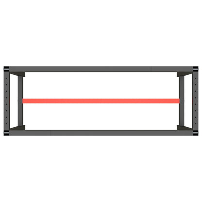 vidaXL Werkbankgestell Mattschwarz und Mattrot 140x50x79 cm Metall