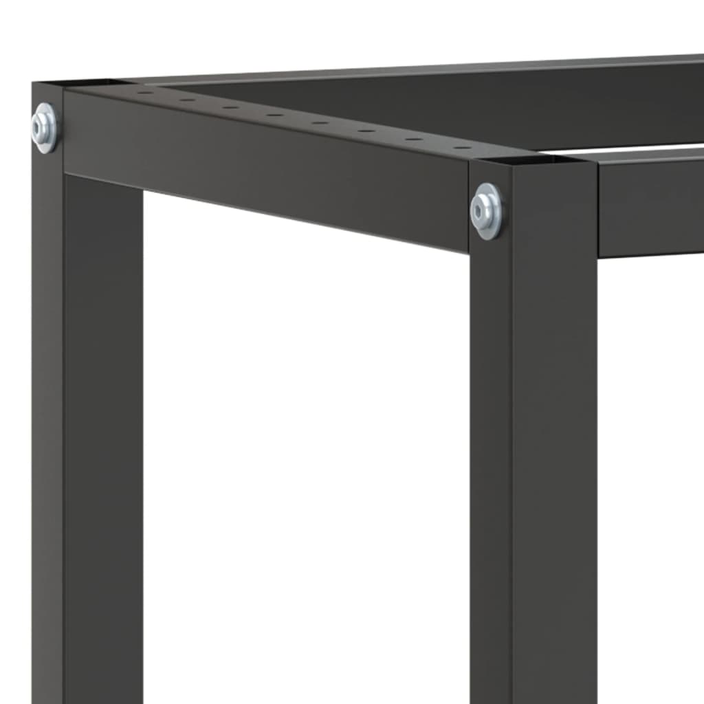vidaXL Werkbankgestell Mattschwarz und Mattrot 140x50x79 cm Metall