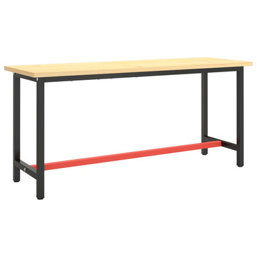 vidaXL Werkbankgestell Mattschwarz und Mattrot 170x50x79 cm Metall