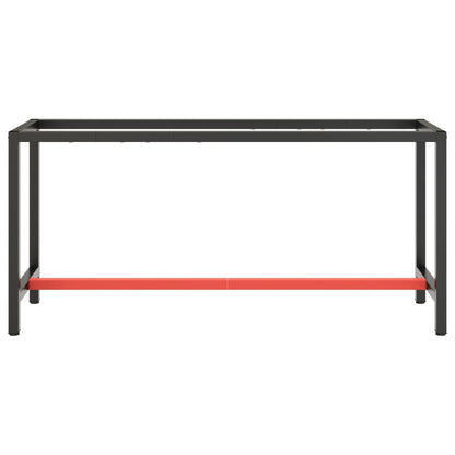 vidaXL Werkbankgestell Mattschwarz und Mattrot 170x50x79 cm Metall