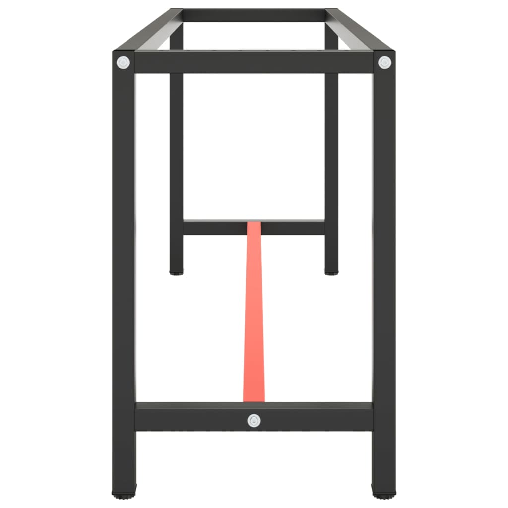 vidaXL Werkbankgestell Mattschwarz und Mattrot 170x50x79 cm Metall