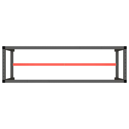 vidaXL Werkbankgestell Mattschwarz und Mattrot 170x50x79 cm Metall