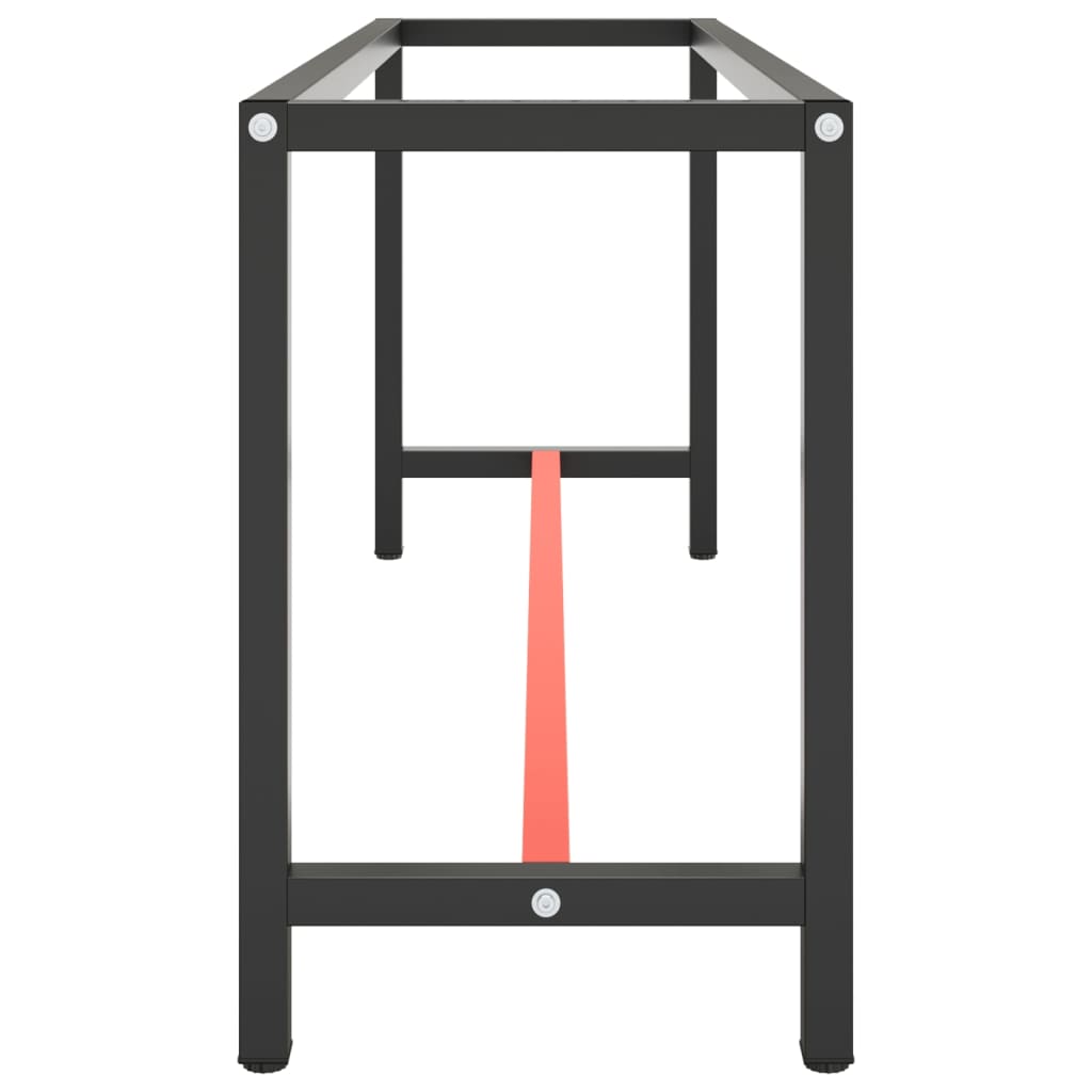 vidaXL Werkbankgestell Mattschwarz und Mattrot 190x50x79 cm Metall