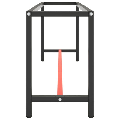 vidaXL Werkbankgestell Mattschwarz und Mattrot 190x50x79 cm Metall