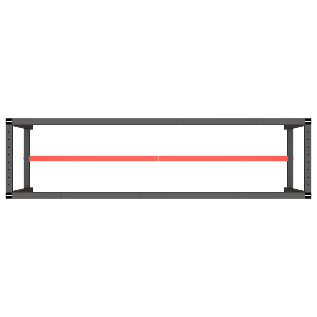 vidaXL Werkbankgestell Mattschwarz und Mattrot 190x50x79 cm Metall