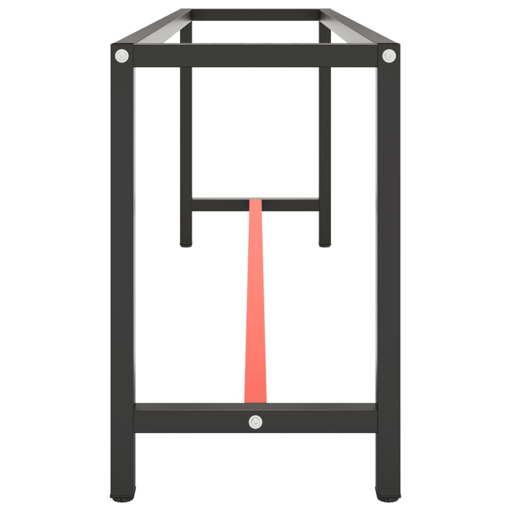vidaXL Werkbankgestell Mattschwarz und Mattrot 210x50x79 cm Metall