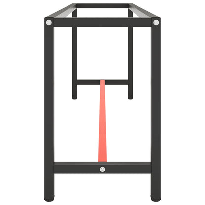 vidaXL Werkbankgestell Mattschwarz und Mattrot 210x50x79 cm Metall