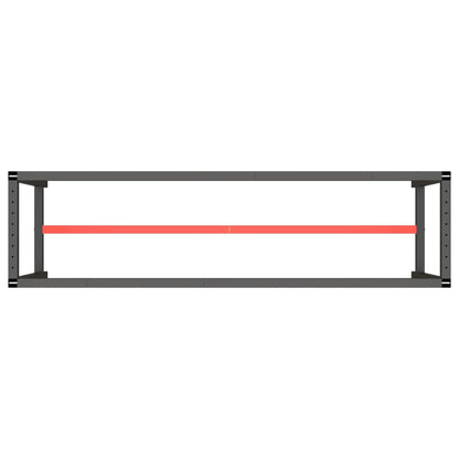 vidaXL Werkbankgestell Mattschwarz und Mattrot 210x50x79 cm Metall