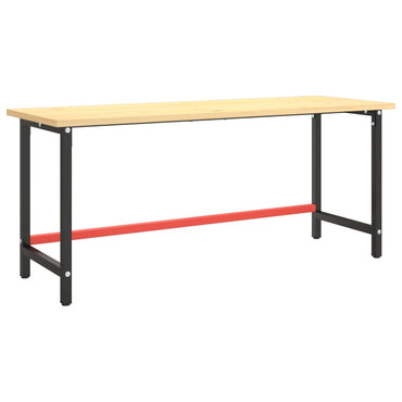 vidaXL Werkbankgestell Mattschwarz und Mattrot 180x57x79 cm Metall