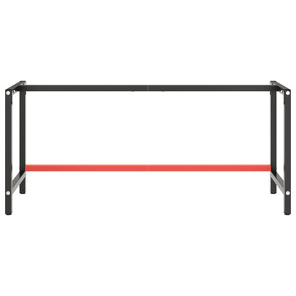 vidaXL Werkbankgestell Mattschwarz und Mattrot 180x57x79 cm Metall