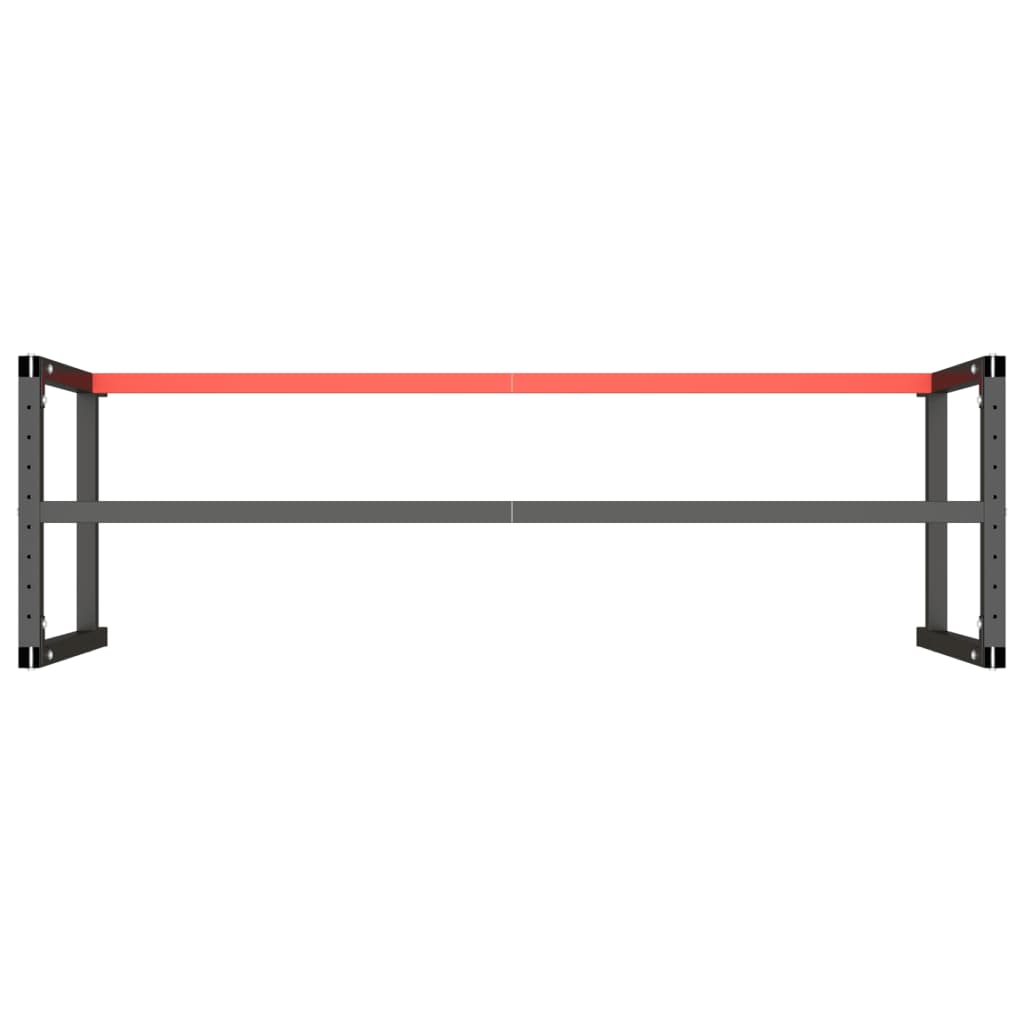 vidaXL Werkbankgestell Mattschwarz und Mattrot 180x57x79 cm Metall