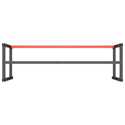 vidaXL Werkbankgestell Mattschwarz und Mattrot 180x57x79 cm Metall