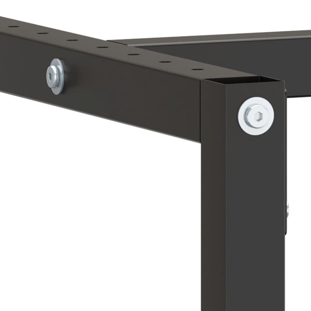 vidaXL Werkbankgestell Mattschwarz und Mattrot 180x57x79 cm Metall