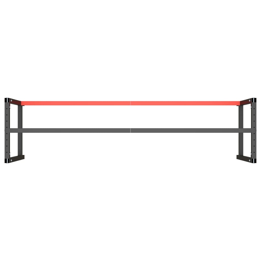 vidaXL Piétement d'établi noir mat et rouge mat 220x57x79 cm Métal