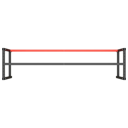 vidaXL Piétement d'établi noir mat et rouge mat 220x57x79 cm Métal