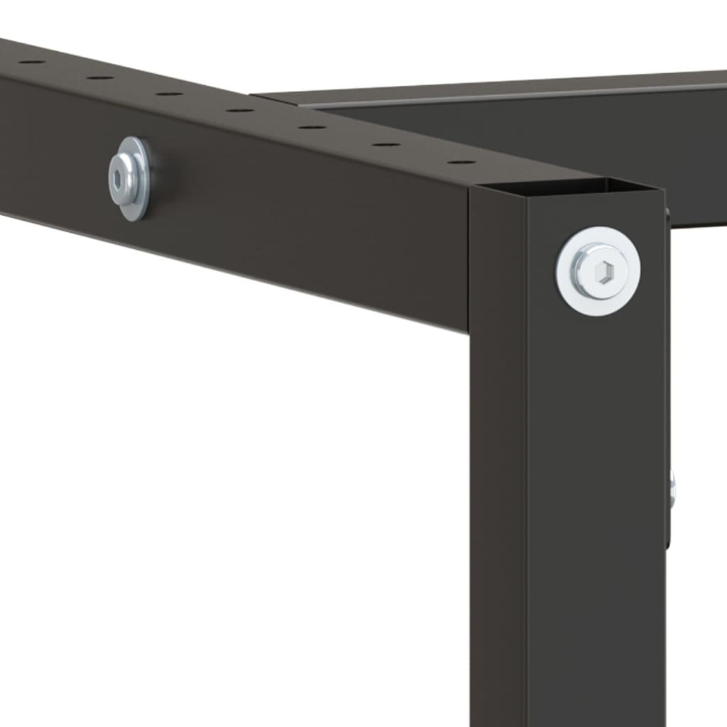 vidaXL Piétement d'établi noir mat et rouge mat 220x57x79 cm Métal