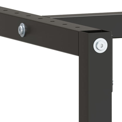 vidaXL Piétement d'établi noir mat et rouge mat 220x57x79 cm Métal