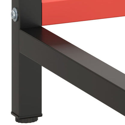 vidaXL Piétement d'établi noir mat et rouge mat 220x57x79 cm Métal
