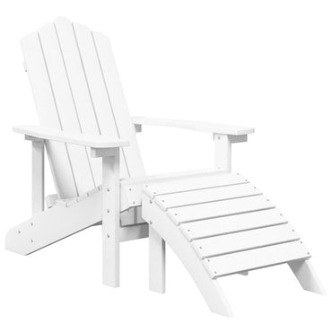 vidaXL Chaise de jardin Adirondack avec repose-pieds HDPE Blanc
