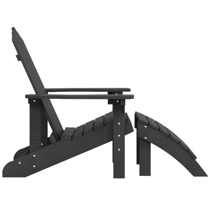 vidaXL Adirondack-Gartenstuhl mit Fußteil HDPE Anthrazit