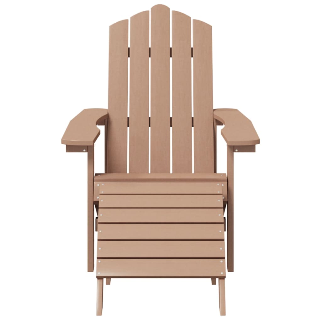 vidaXL Adirondack-Gartenstuhl mit Fußteil HDPE Braun