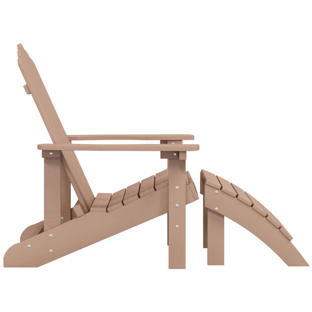 vidaXL Adirondack-Gartenstuhl mit Fußteil HDPE Braun