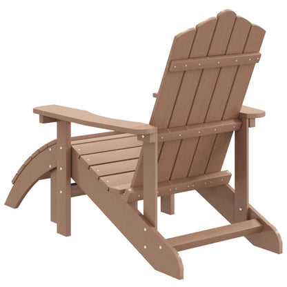 vidaXL Adirondack-Gartenstuhl mit Fußteil HDPE Braun