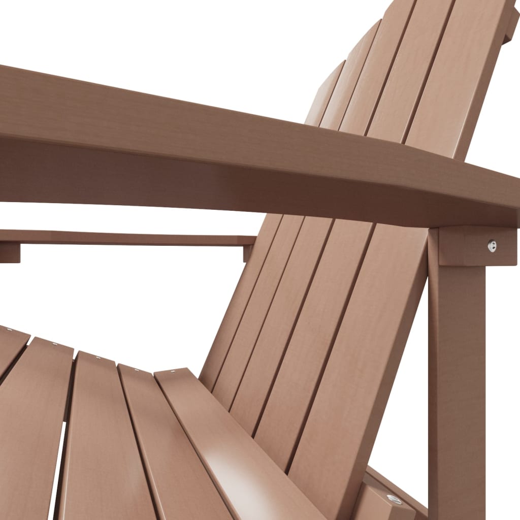 vidaXL Adirondack-Gartenstuhl mit Fußteil HDPE Braun