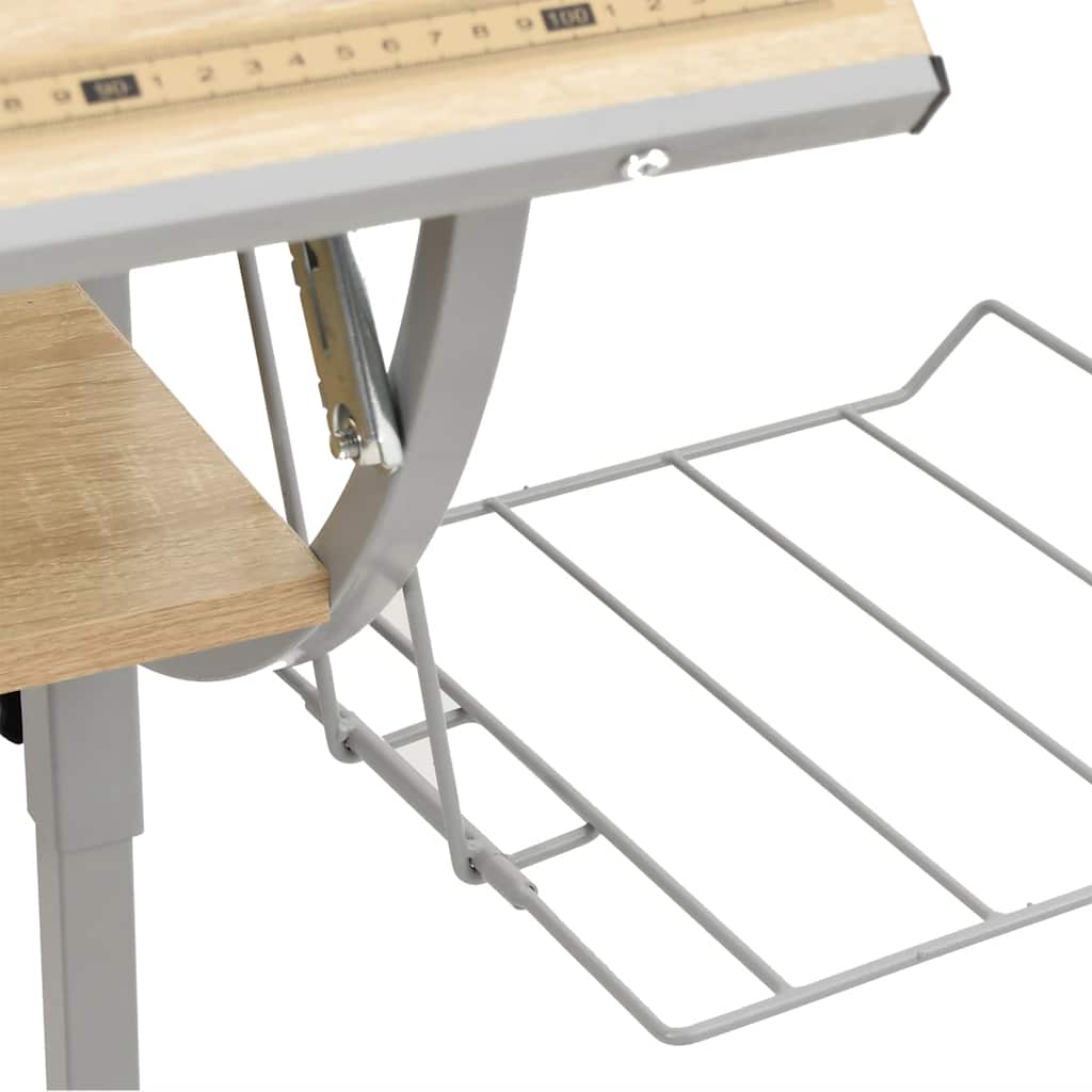 vidaXL Table de loisirs Chêne Sonoma & Gris 110x53x(58-87) cm Bois d'ingénierie