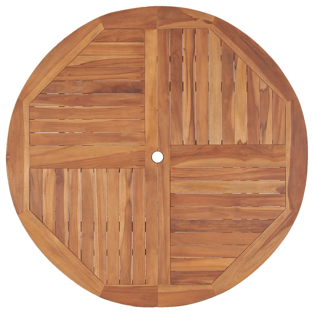 vidaXL Garten-Esstisch Ø110x75 cm Massivholz Teak