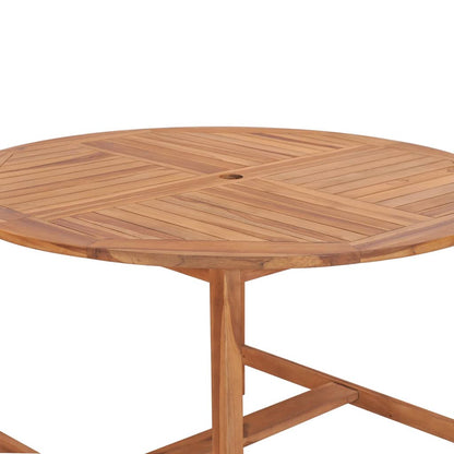 vidaXL Garten-Esstisch Ø110x75 cm Massivholz Teak