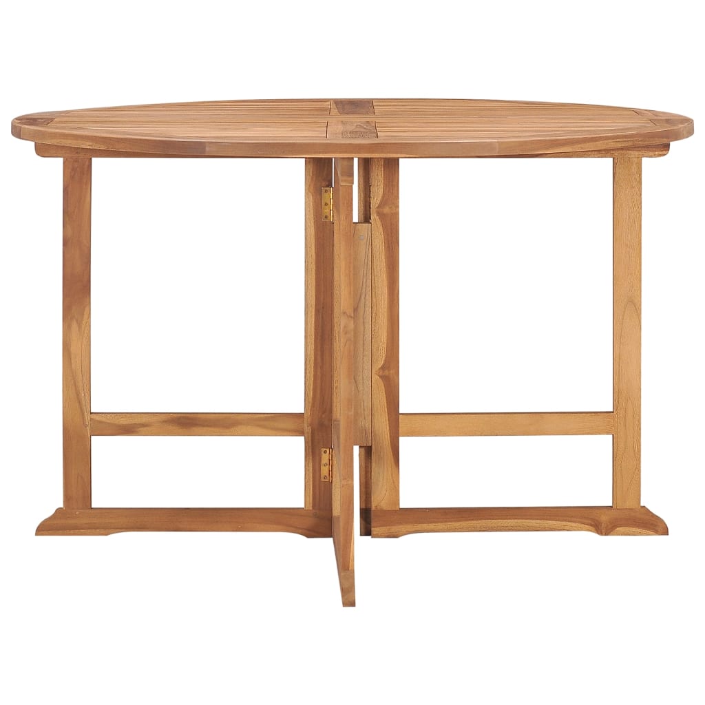 vidaXL Garten-Esstisch Klappbar Ø110x75 cm Massivholz Teak