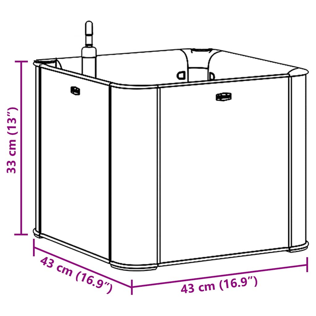 vidaXL Jardinière surélevée auto-irrigante Gris 43x43x33 cm