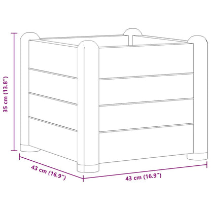 vidaXL Garten-Hochbeet PP Stein Grau 43x43x35 cm