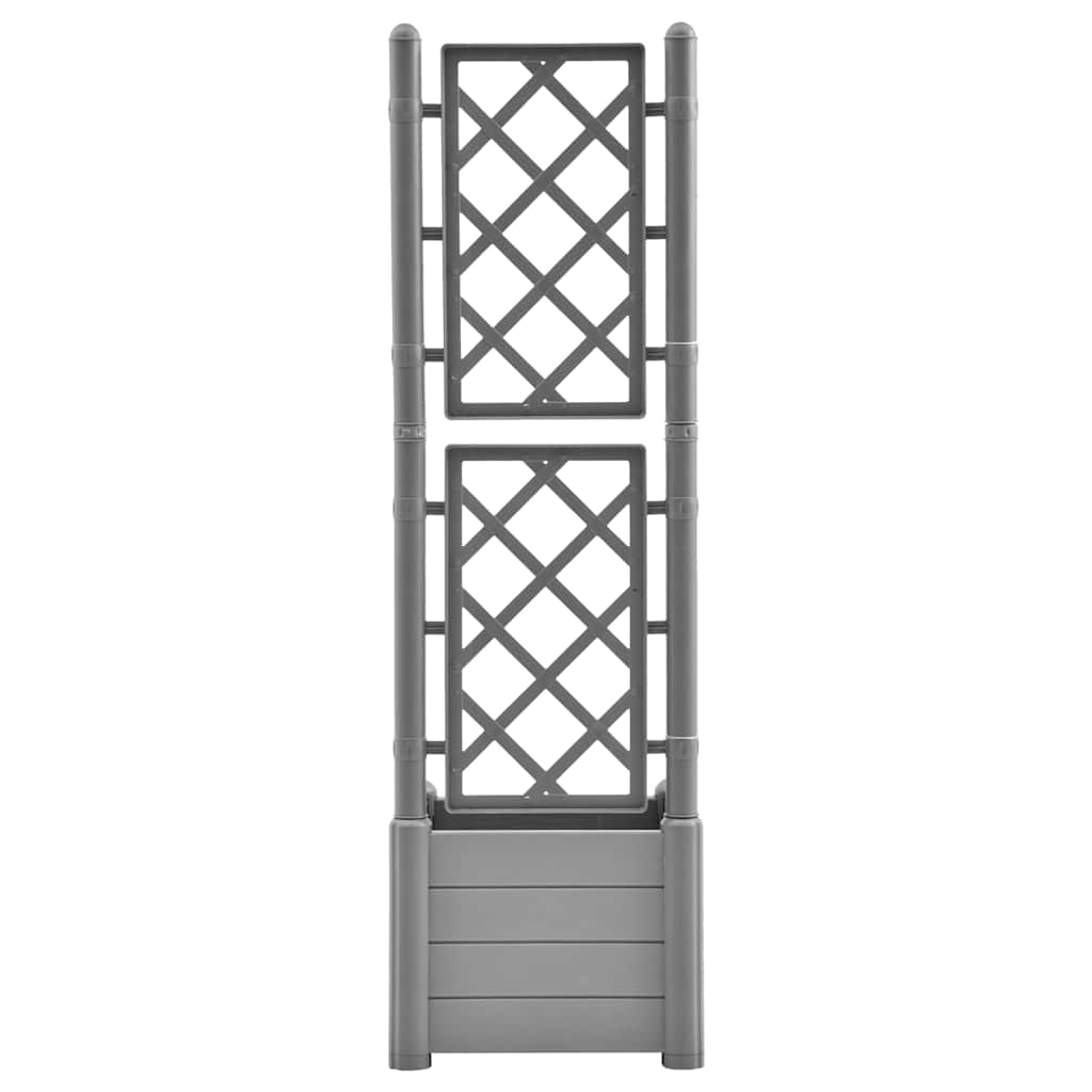 vidaXL Jardinière avec treillis 43x43x142 cm PP vert pierre