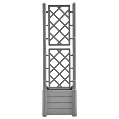 vidaXL Jardinière avec treillis 43x43x142 cm PP vert pierre