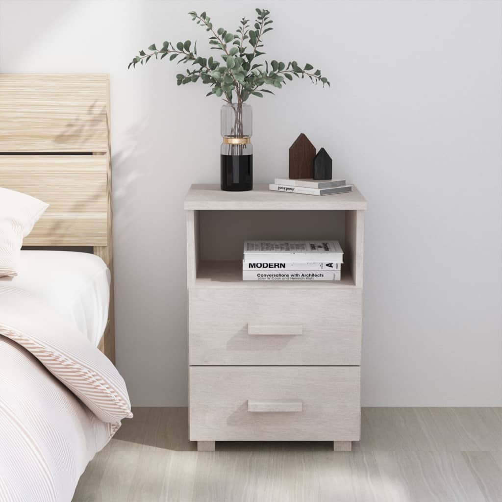 vidaXL Nachttisch HAMAR Weiß 40x35x62 cm Massivholz Kiefer