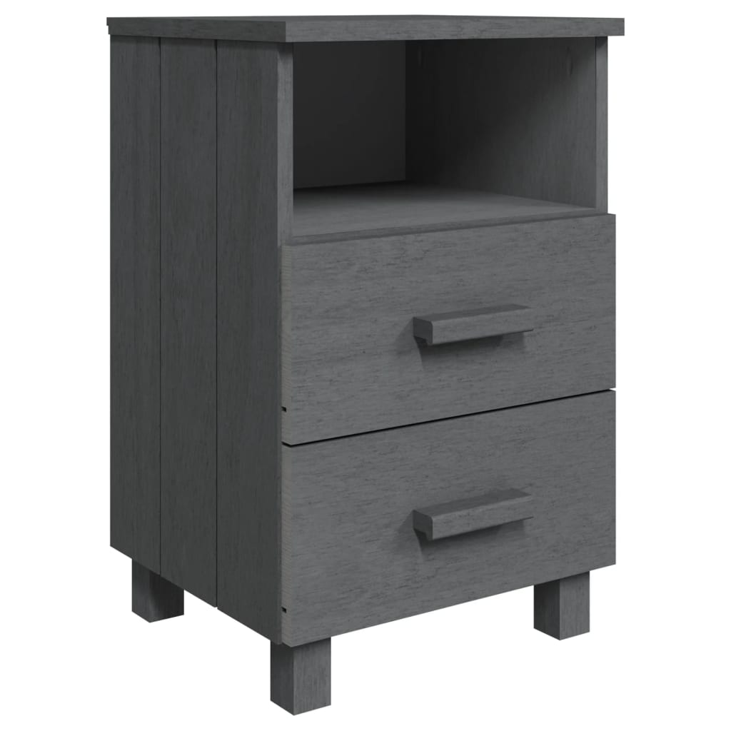 vidaXL Nachttisch HAMAR Dunkelgrau 40x35x62 cm Massivholz Kiefer