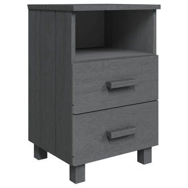 vidaXL Nachttisch HAMAR Dunkelgrau 40x35x62 cm Massivholz Kiefer