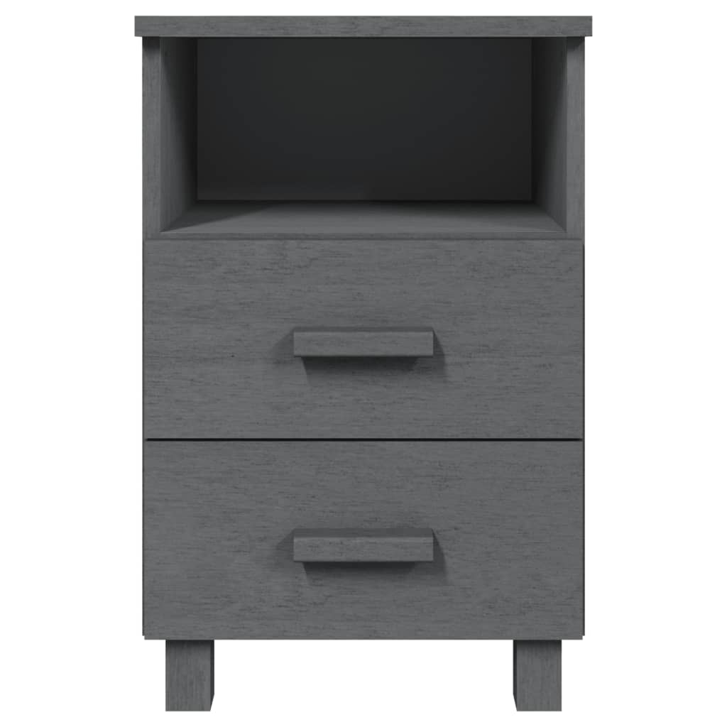 vidaXL Nachttisch HAMAR Dunkelgrau 40x35x62 cm Massivholz Kiefer