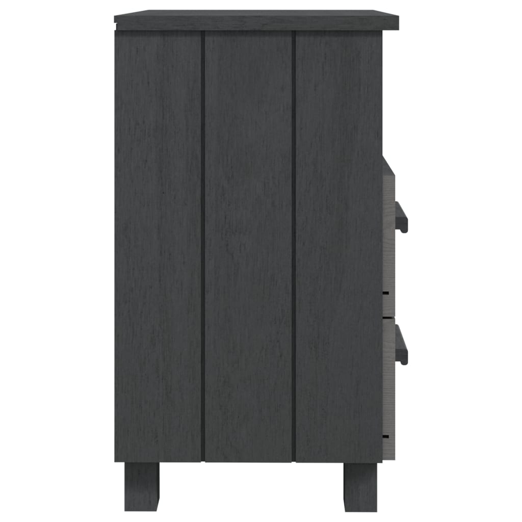 vidaXL Nachttisch HAMAR Dunkelgrau 40x35x62 cm Massivholz Kiefer