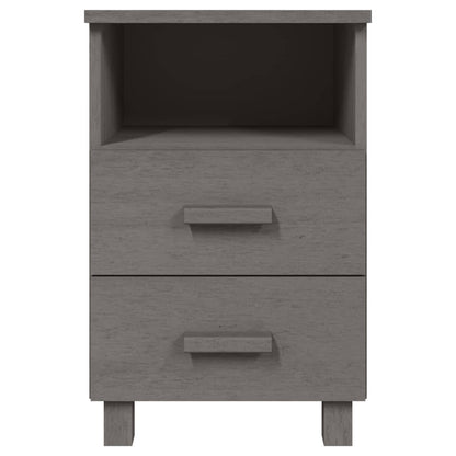 vidaXL Nachttische HAMAR 2 Stk. Hellgrau 40x35x62 cm Massivholz